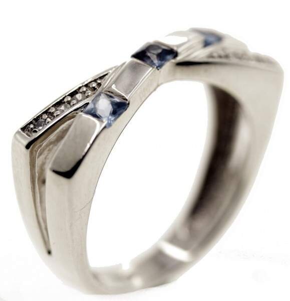 Echt Silber Damen Ring Schmuck Fingerring W 52 Sterlingsilber synt. Zirkonia