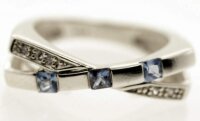 Echt Silber Damen Ring Schmuck Fingerring W 52 Sterlingsilber synt. Zirkonia