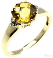Damenring Gelbgold 375 mit Citrin Weite 56