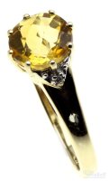 Damenring Gelbgold 375 mit Citrin Weite 56