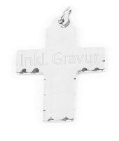 Ketten-Anhänger Kreuz Gravurplatte Edelstahl inkl...