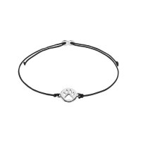 XENOX Mädchen-Armband Tatze 925 Silber Nylon XS1678