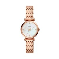 Fossil Damenuhr Carlie Analog Quarz mit Edelstahl-Armband...