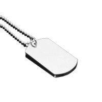 Edelstahl Dog Tag Gravuranhänger mit Kugelkette