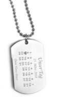 Dog Tag Gravuranhänger mit Kalendergravur