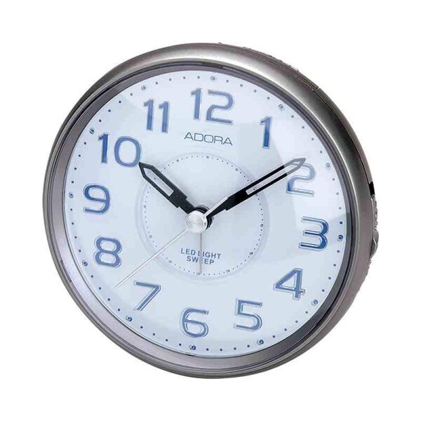Wecker quarz analog ohne Ticken grau