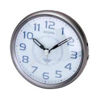 Wecker quarz analog ohne Ticken grau
