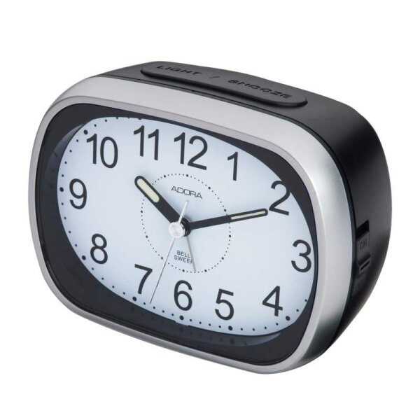 Adora Wecker mit mechanischer Glocke schwarz-silber BA836SP