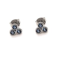 Ohrstecker aus 925 Sterling Silber mit aquamarinfarbenen...
