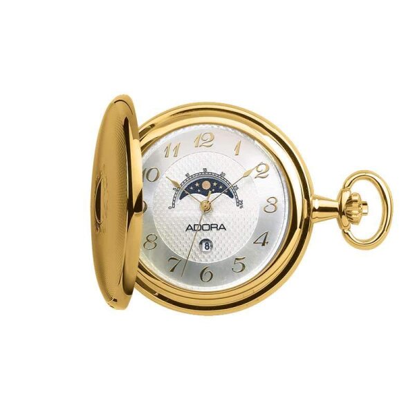 Adora Taschenuhr mit Mondphase Quarzwerk goldfarben TU9101