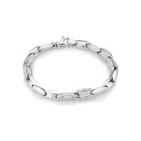 Armband 925 Silber rhodiniert mit Zirkonia, 19 cm, 8 mm...