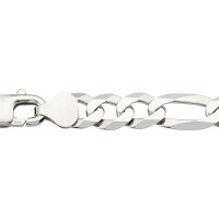 Armband Figaro geschliffen 7,5mm aus 925 Sterling Silber...