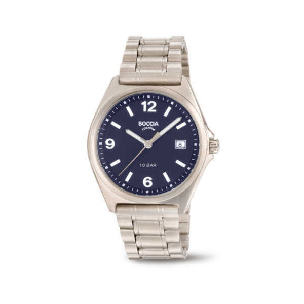 Boccia Herrenuhr Classic Analog Quarz mit Titan-Armband 3663-02