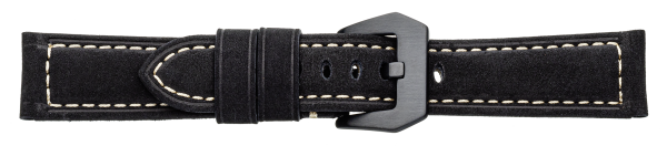 Lederband mit Naht schwarz matt