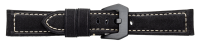 Lederband mit Naht schwarz matt