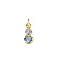 Anhänger aus 333er Gelbgold mit Blautopas und Zirkonia