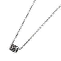 Edelstahlkette mit Zylinder-Charm, schwarz...