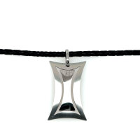 Leder Herrencollier mit Edelstahl-Anhänger,...