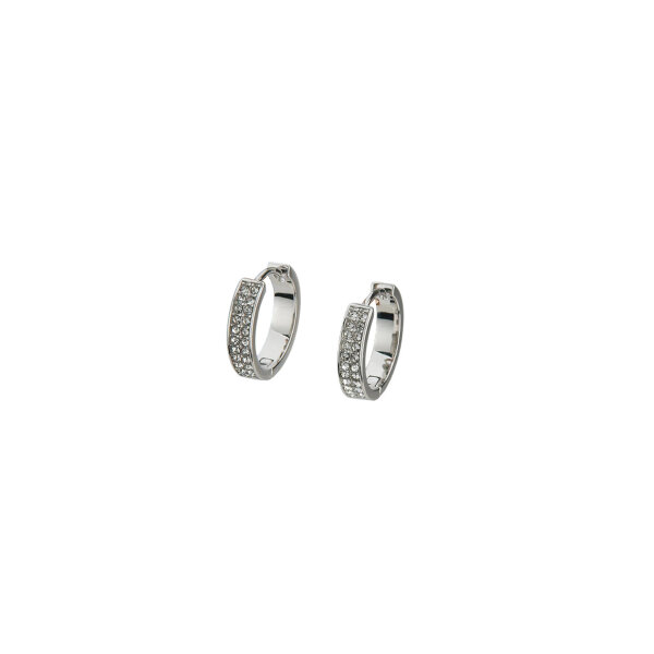 Creolen aus 925er Silber rhodiniert mit Zirkonia, Ø 15 mm