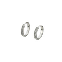 Creolen aus 925er Silber rhodiniert mit Zirkonia,...